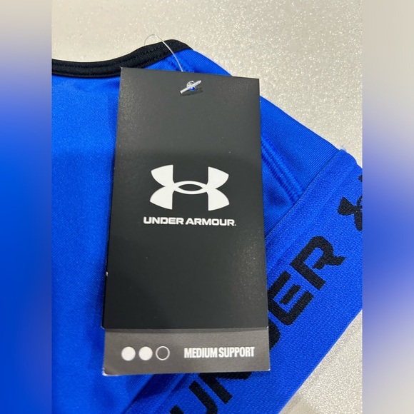 Under Armour Women's L Large Crossback Mid Medium-Impact Sports Bra Blue NWT - Picture 4 of 6